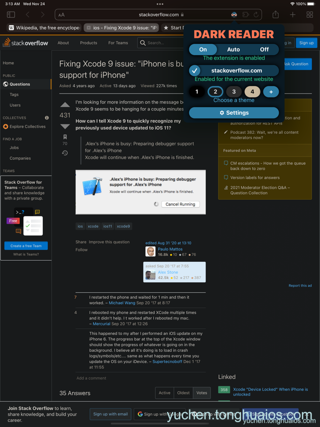 Safari浏览器夜间模式插件 Dark Reader for Safari iOS苹果手机软件下载